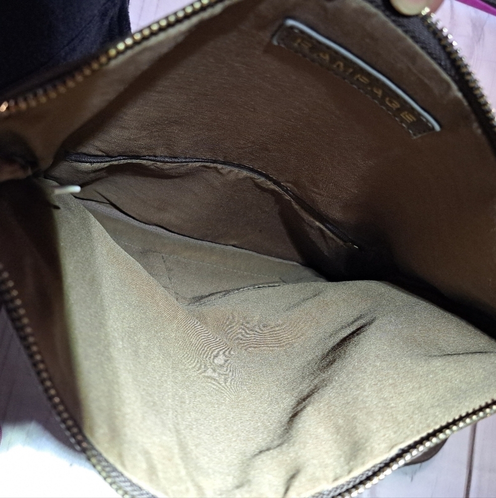 Rampage Fold Over Adjustable Crossbody Bag With Detachable Quilted Look Pouch - Picture 9 of 16